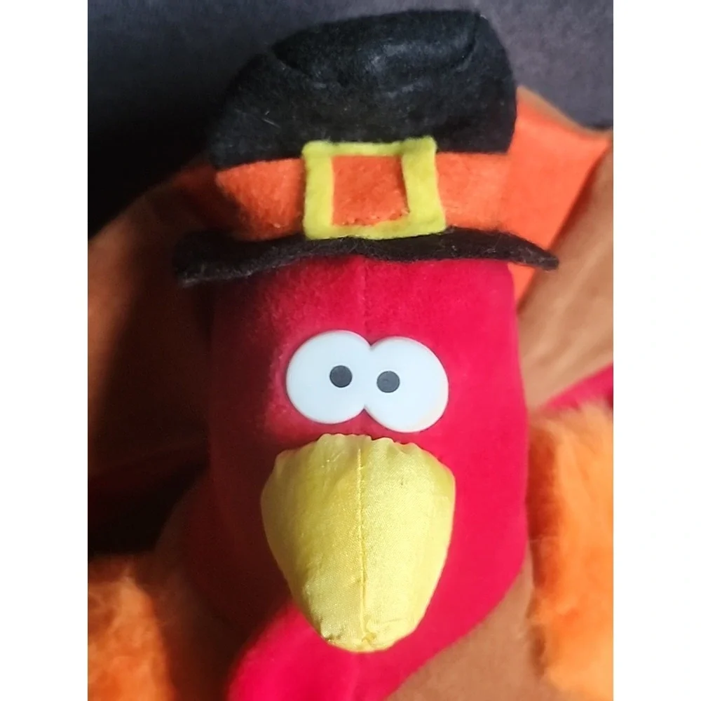 Vintage Thanksgiving Turkey Plush Stuffed Gibson Greetings 1994  Pilgrim Hat